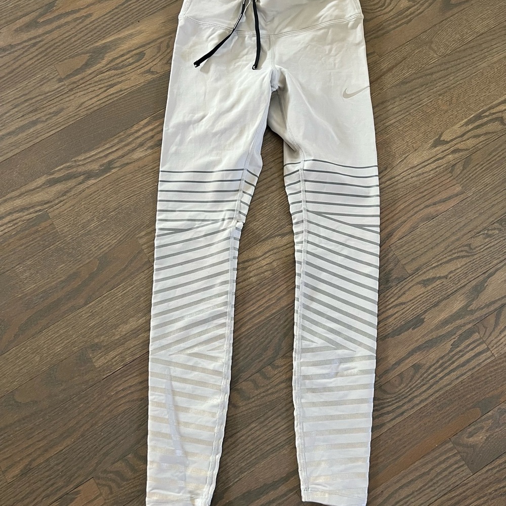 Nike Running Gray and Silver Leggings